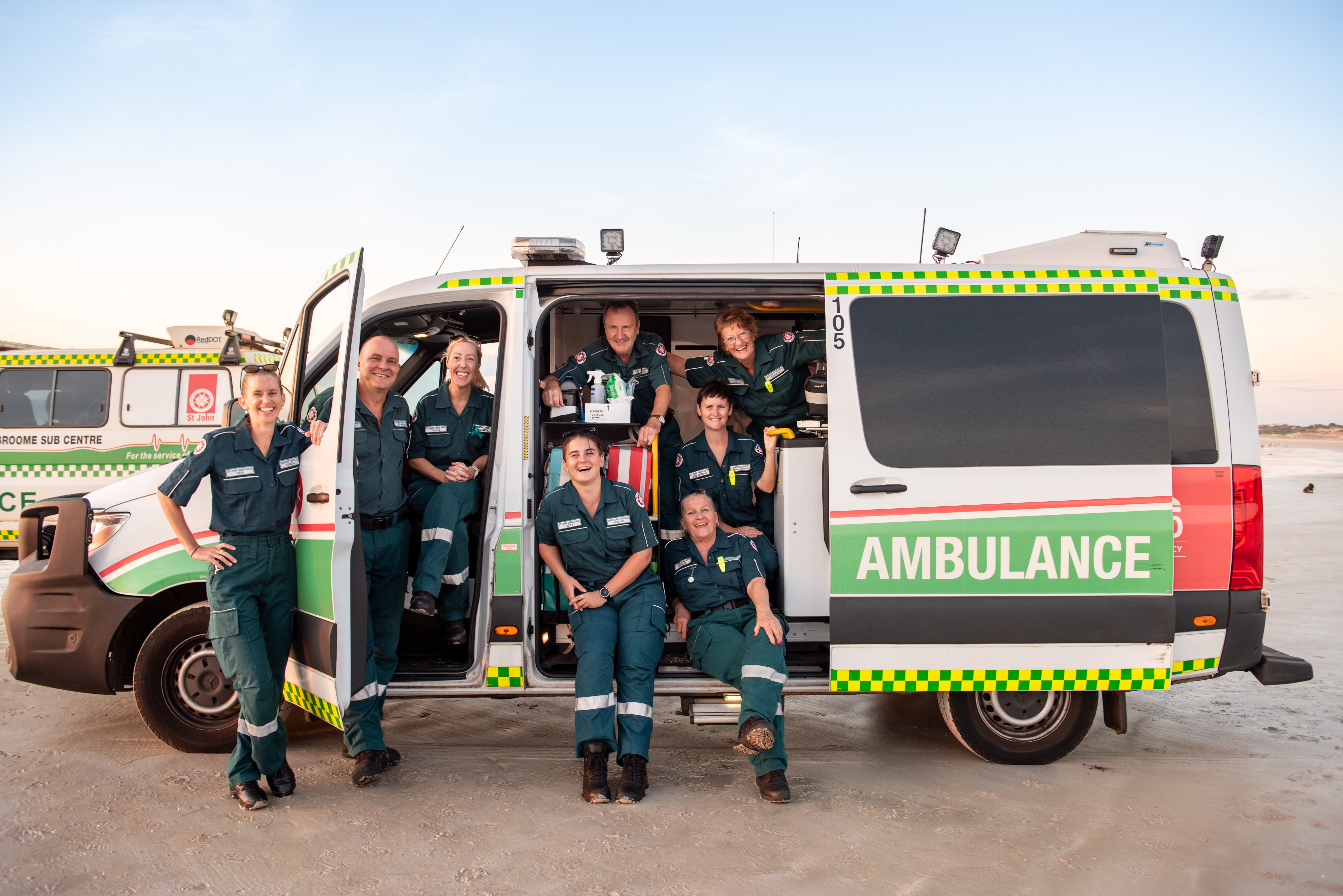 Volunteer Ambulance Officers Volunteer Ambulance Officers inside and outside an ambulance
